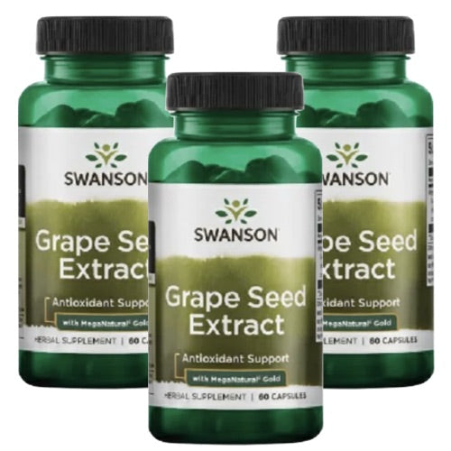 【お得な3本セット！】スワンソン グレープシードエキス 100 mg 60粒 Swanson Grape Seed Extract 100 mg  60 Capsules Pack of 3 1