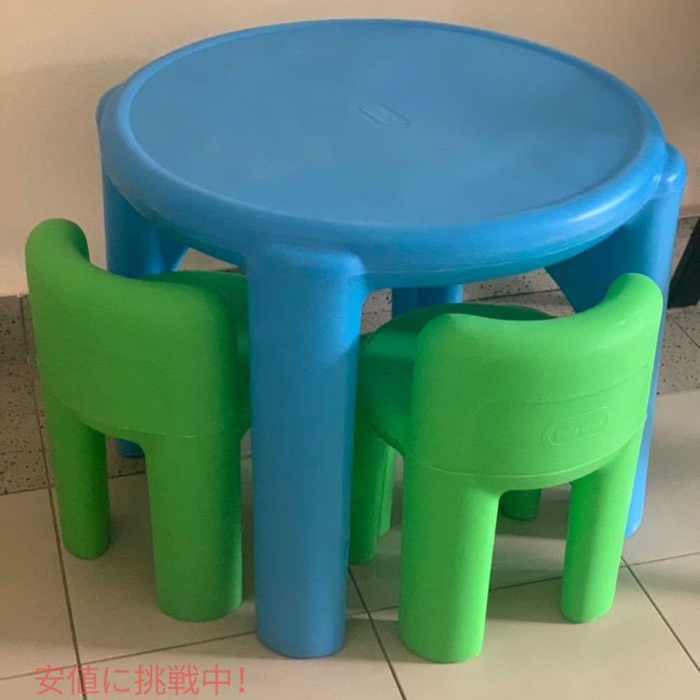 Little Tikes リトルタイクス キッズ ブライトン＆ボールド 子供用 テーブル＆チェア セット 2人用 グリーン/ブルー Bright 'n Bold Table & Chairs 3