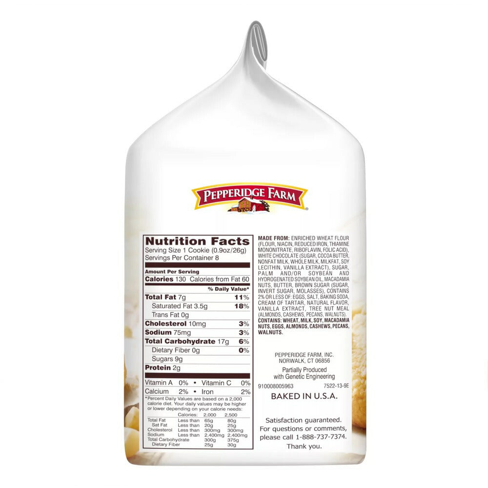 Pepperidge Farm Tahoe White Chocolate Macadamia Cookies - 7.2oz / ペパリッジファーム タホ ホワイトチョコレート マカダミアクッキー 204g 4