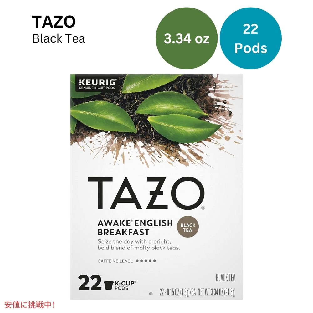 TAZO タゾ Kカップ アウェイク イングリッシュブレックファスト ブラックティー 22個 紅茶 Awake English Breakfast Black Tea K-cup 22 Pods 1