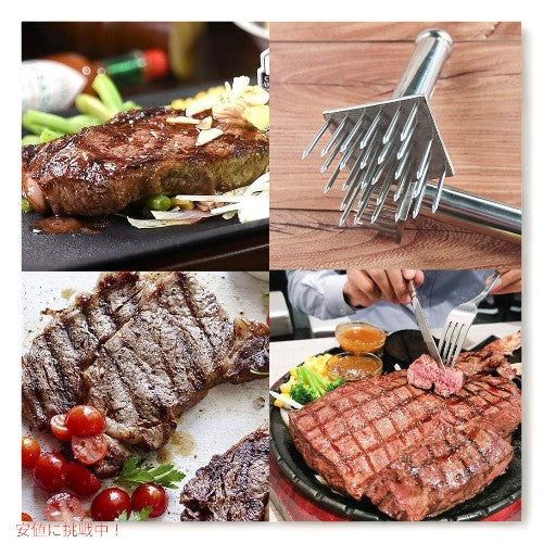 Meat Tenderizer ミートテンダライザー 肉たたき 28ステンレス鋼 Professional with 28 Stainless Steel Sharp Needle Blade Mallet 3