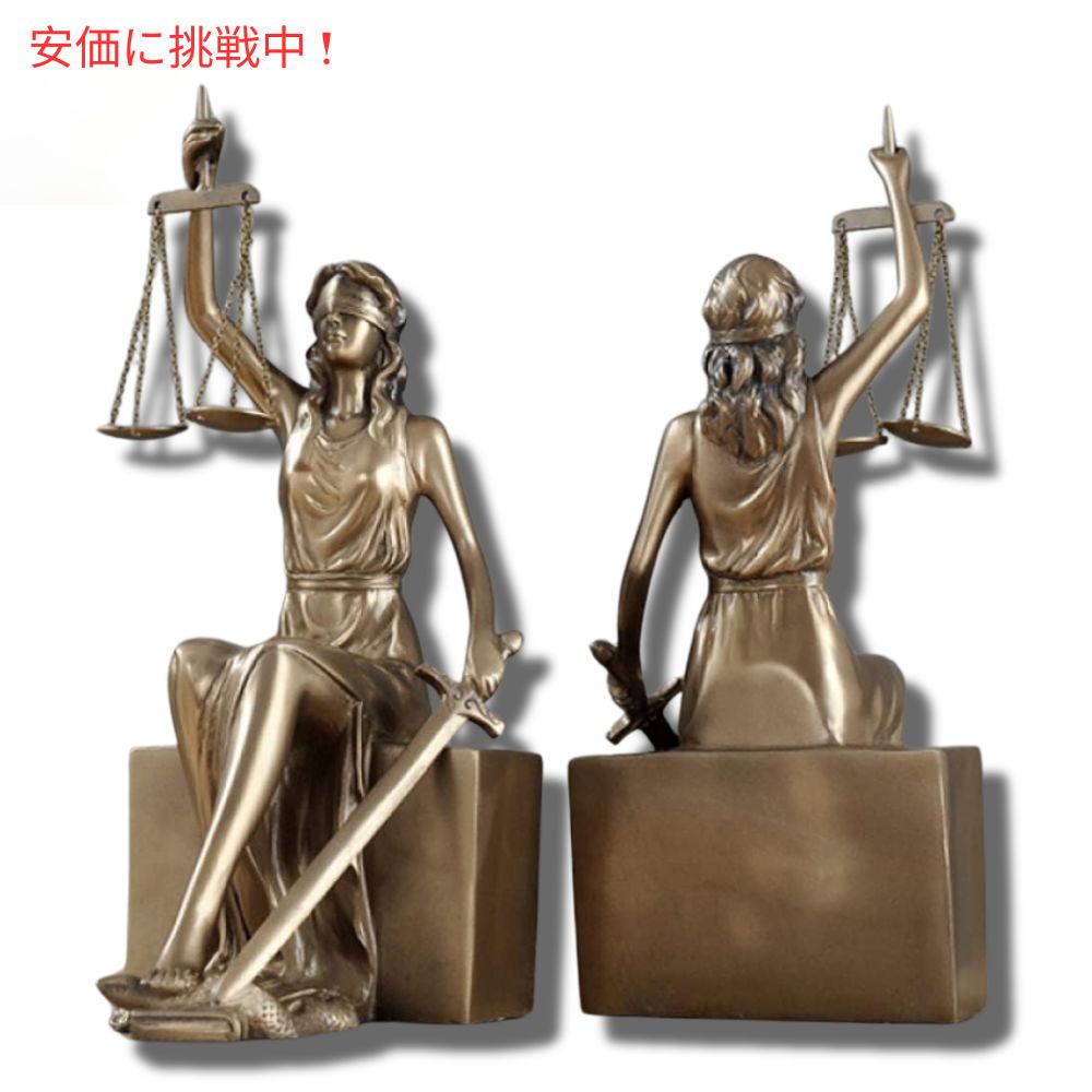正義の女神像 装飾ブックエンド彫刻 Lady Justice Statue Decorative Bookends Sculpture 5