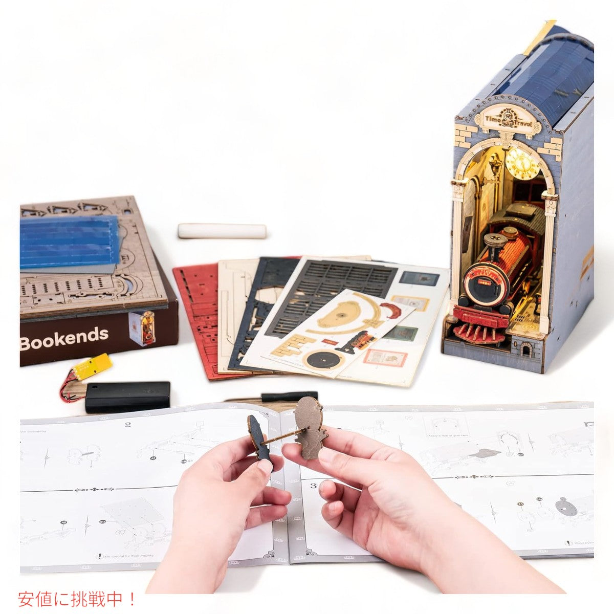 ロライフDIYブックヌックキット3D  木製パズル タイムトラベル Rolife DIY Book Nook Kit 3D Wooden Puzzle Time Travel 4