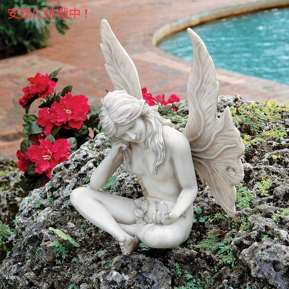 Design Toscano デザイン トスカーノ 見つめる秘密のガーデンフェアリースタチュー 高さ10インチ Gazing Secret Garden Fairy Statue 10inch tall 7