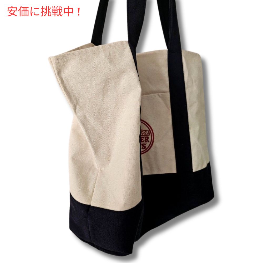 Trader Joe's トレーダージョーズ　キャンバストートバッグ Canvas White/Navy 買い物バック マザーズバッグ 3