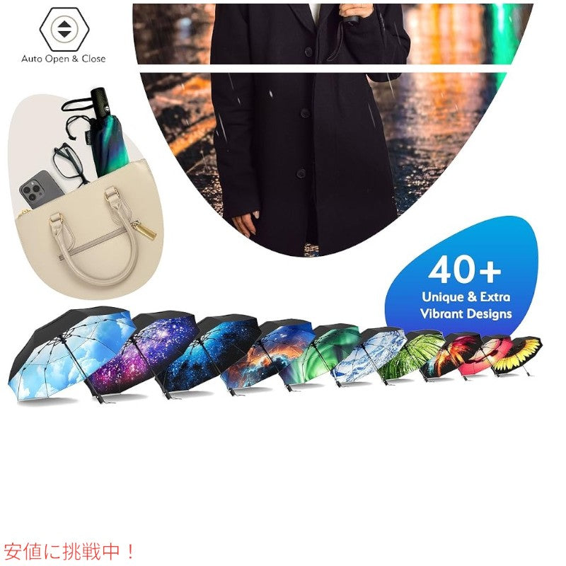 TUMELLA トゥメラ 風に最強に強い 旅行用 傘 Strongest Windproof Travel Umbrella Northern Lights ノーザンライト 5