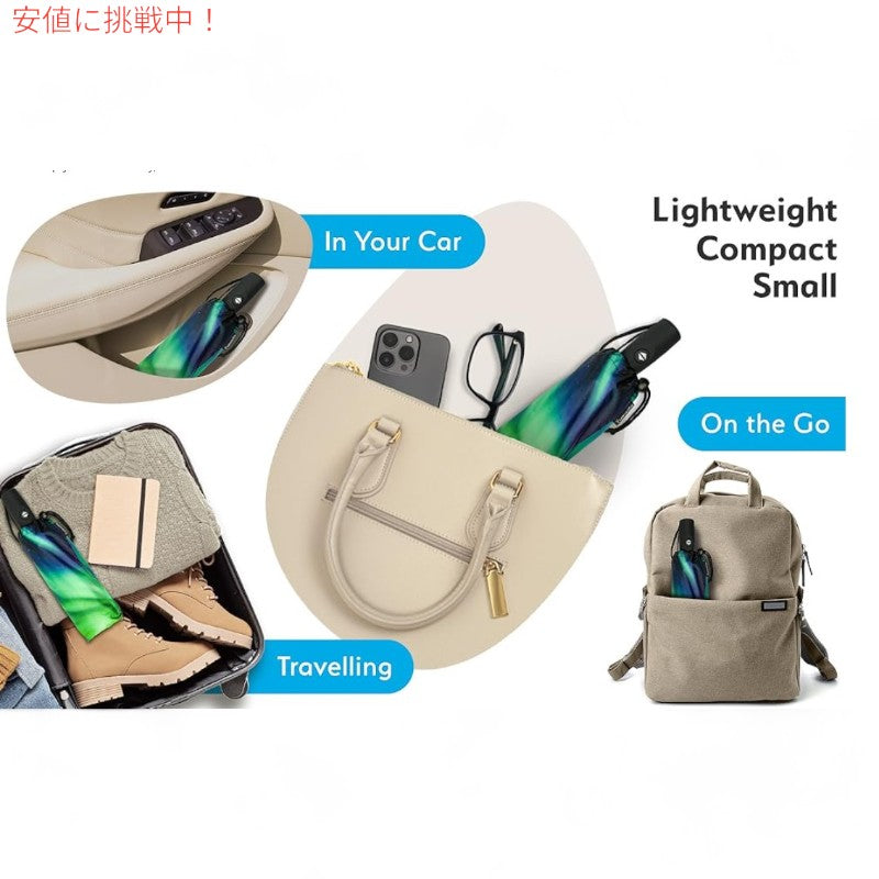 TUMELLA トゥメラ 風に最強に強い 旅行用 傘 Strongest Windproof Travel Umbrella Northern Lights ノーザンライト 7