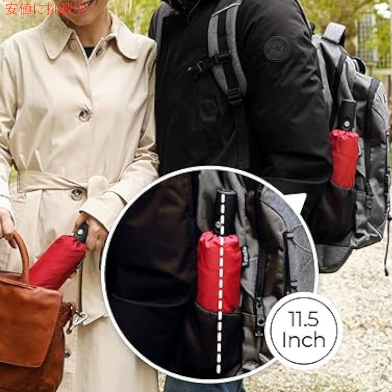 TUMELLA トゥメラ 風に最強に強い 旅行用 傘 Strongest Windproof Travel Umbrella Red 赤 2
