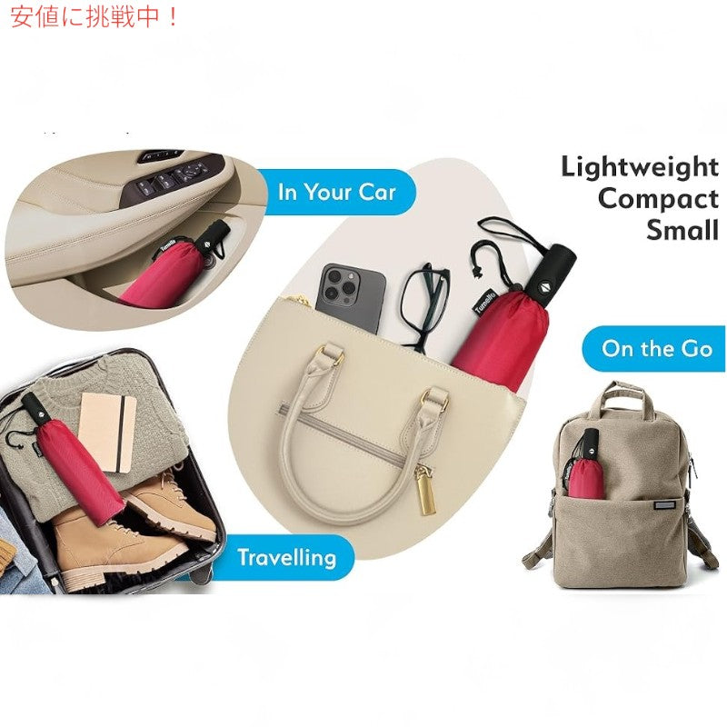 TUMELLA トゥメラ 風に最強に強い 旅行用 傘 Strongest Windproof Travel Umbrella Red 赤 7