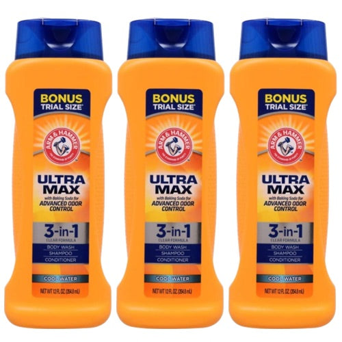 アーム＆ハンマー シャンプーコンディショナーボディウォッシュ Arm & Hammer ウルトラマックス3個セット アメリカーナがお届け! 1