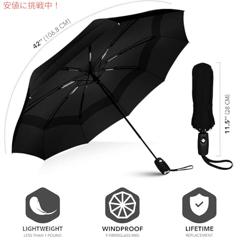 Repel Umbrella リペル・アンブレラ 携帯用 旅行傘 The Original Portable Travel Umbrella 黒 Black 3