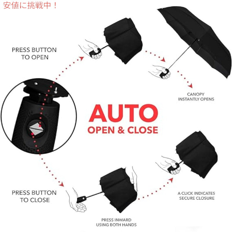 Repel Umbrella リペル・アンブレラ 携帯用 旅行傘 The Original Portable Travel Umbrella 黒 Black 4