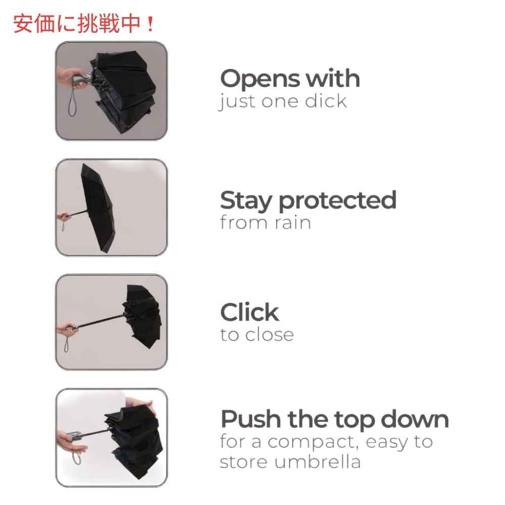 TOTES ワンタッチオート開閉 ECOコンパクト傘 Dots 水玉 55インチ 折りたたみ傘 4