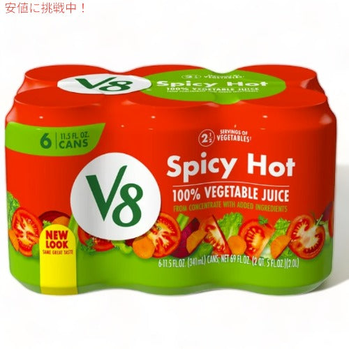 V8 スパイシーホット100%野菜ジュース (6本入り) V8 Spicy Hot 100% Vegetable Juice 11.5oz 2
