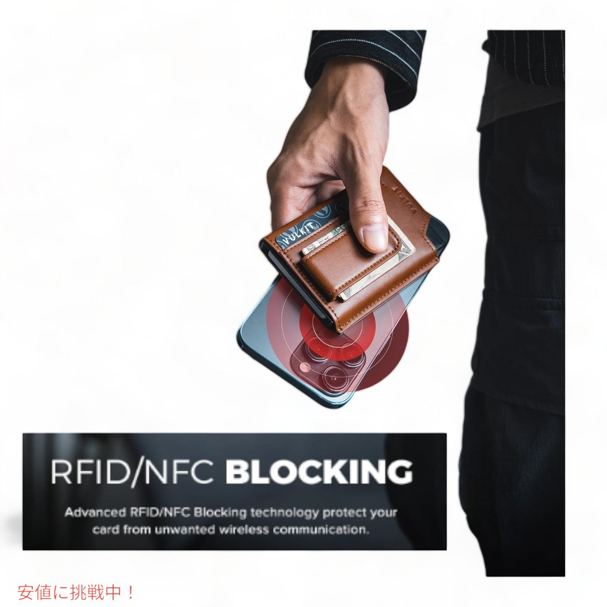 VULKIT ミニマリスト 財布 カードホルダー ポップアップカードウォレット Mens Wallet Card Holder Pop Up 3