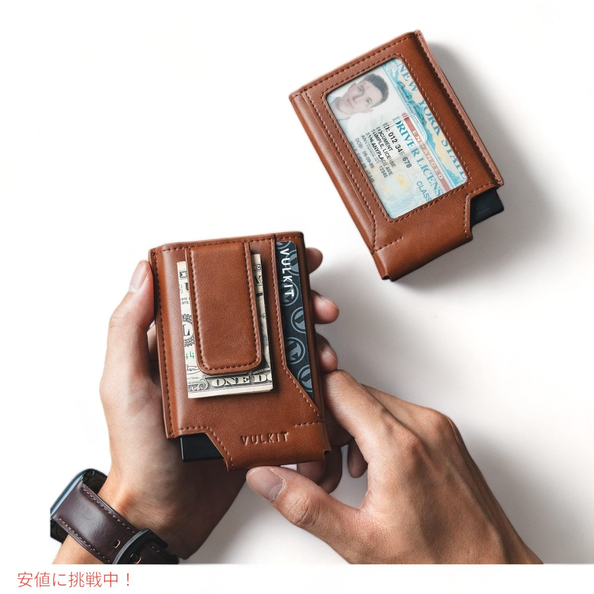 VULKIT ミニマリスト 財布 カードホルダー ポップアップカードウォレット Mens Wallet Card Holder Pop Up 4