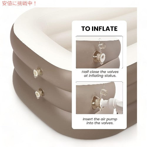 WBHome の膨脹可能な浴槽ポリ塩化ビニールの携帯用大人の浴槽 WBHome Inflatable Bath Tub PVC Portable Adult Bathtub 3