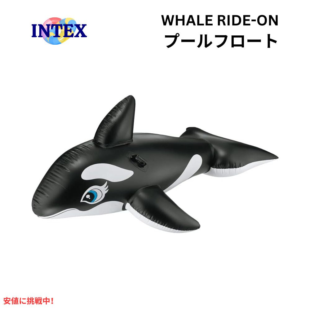 INTEX ライドオン インフレータブル プールフロート ブラック Killerwhale INTEX Ride-On Inflatable Pool Float Black 1