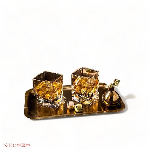 JoyJolt スクエアオールドファッション ウィスキーグラス 10オンス  2個セット Carre Square Scotch Glasses 3