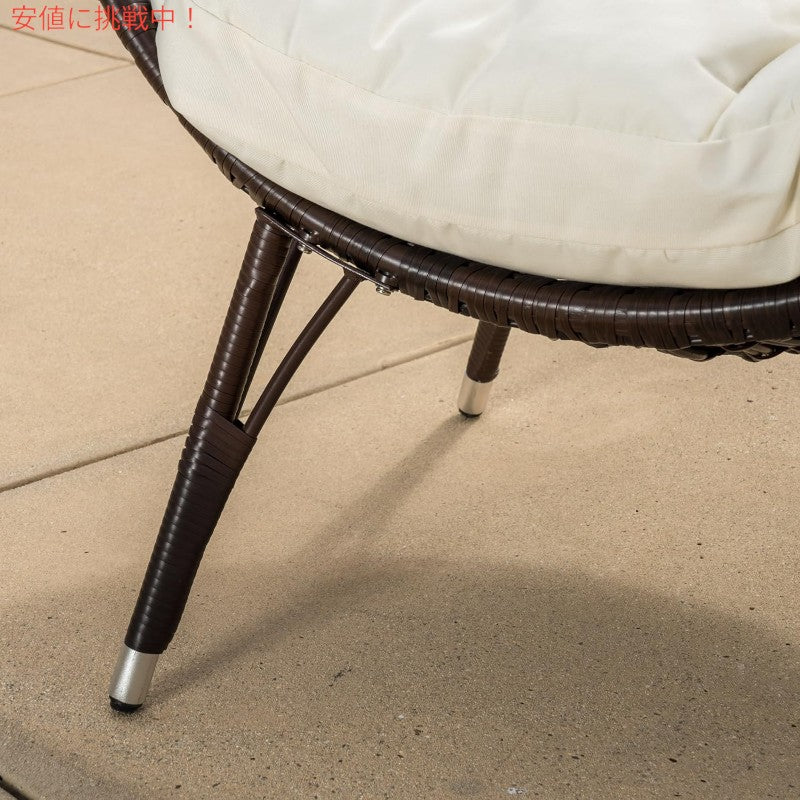 Christopher Knight Home クッション付きラウンジ籐チェア ブラウンWicker Lounge Chair with Cushion 5