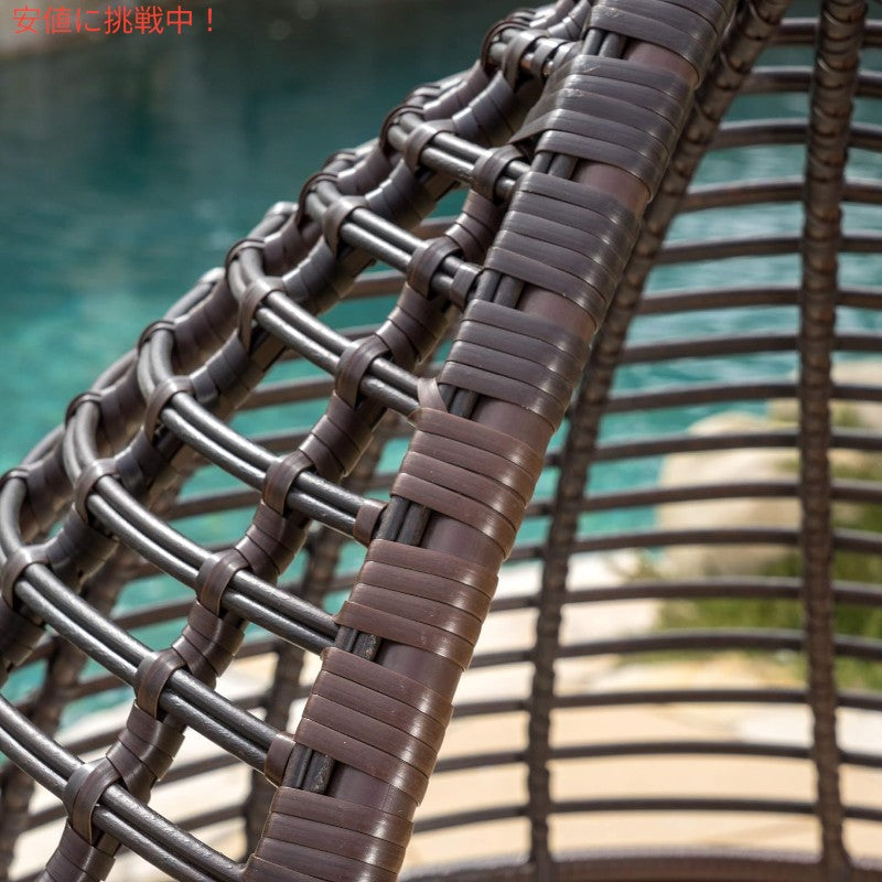 Christopher Knight Home クッション付きラウンジ籐チェア ブラウンWicker Lounge Chair with Cushion 7