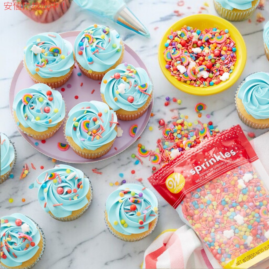 Wilton ウィルトン レインボースプリンクルミックス 10 oz お菓子作り トッピング 手作りお菓子用 Rainbow Sprinkles Mix 285g 5
