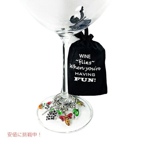 Opto Flower & Insects Wine Glass Charms, Set of 7/ オプト　フラワー　アンド　インセクト　ワイングラスチャーム　７個セット！ 2