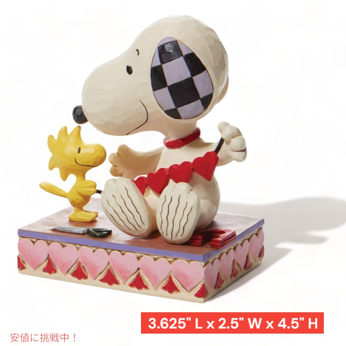 エネスコ ジム・ショア コレクション スヌーピー ＆ ウッドストック Stringing Hearts 約11.4センチ 置物 飾り インテリア Enesco Jim Shore Peanuts Snoopy 3