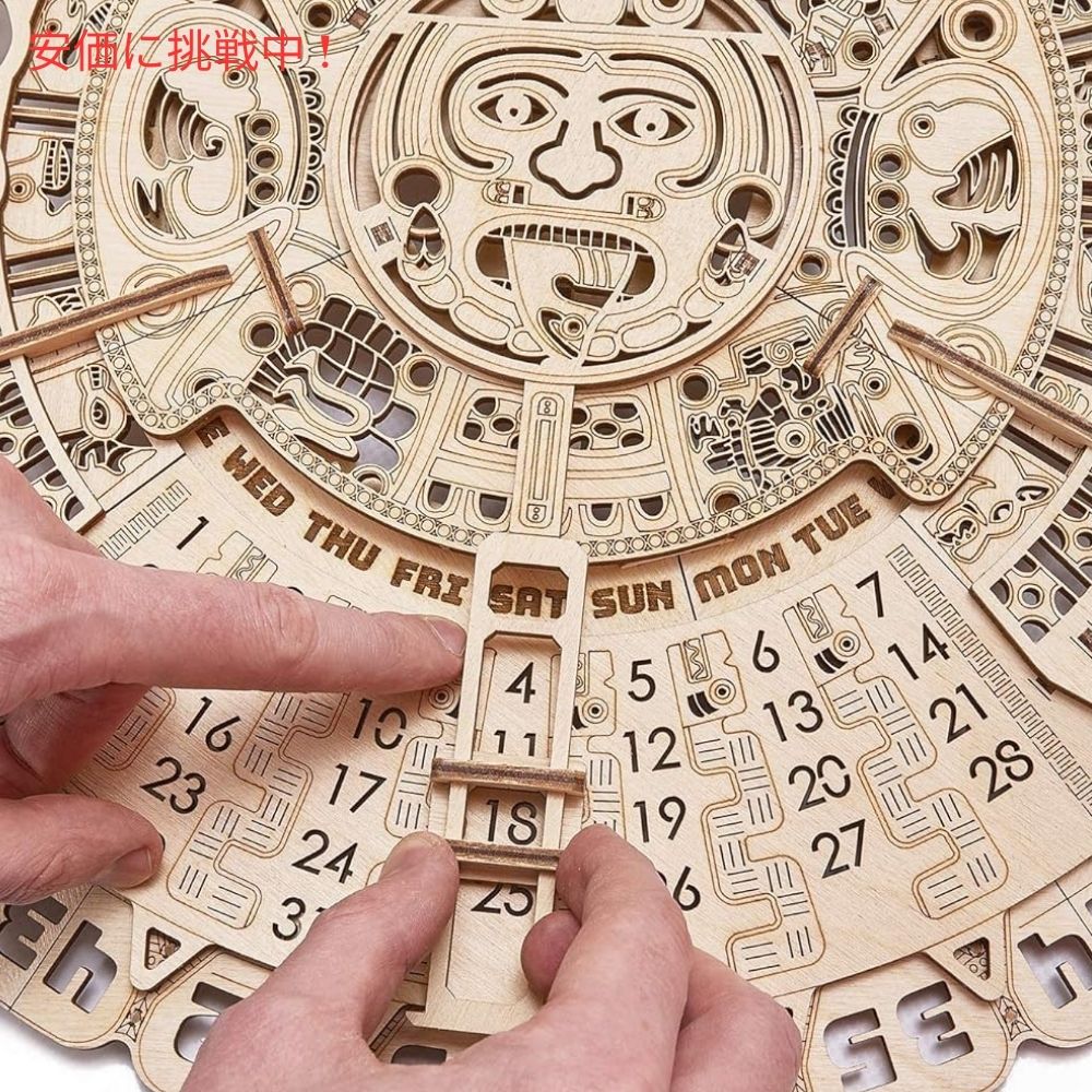 Wood Trick ウッドトリック マヤの壁掛けカレンダー 3D木製パズル 40cm Mayan Wall Calendar 3D Wooden Puzzles 16in 2