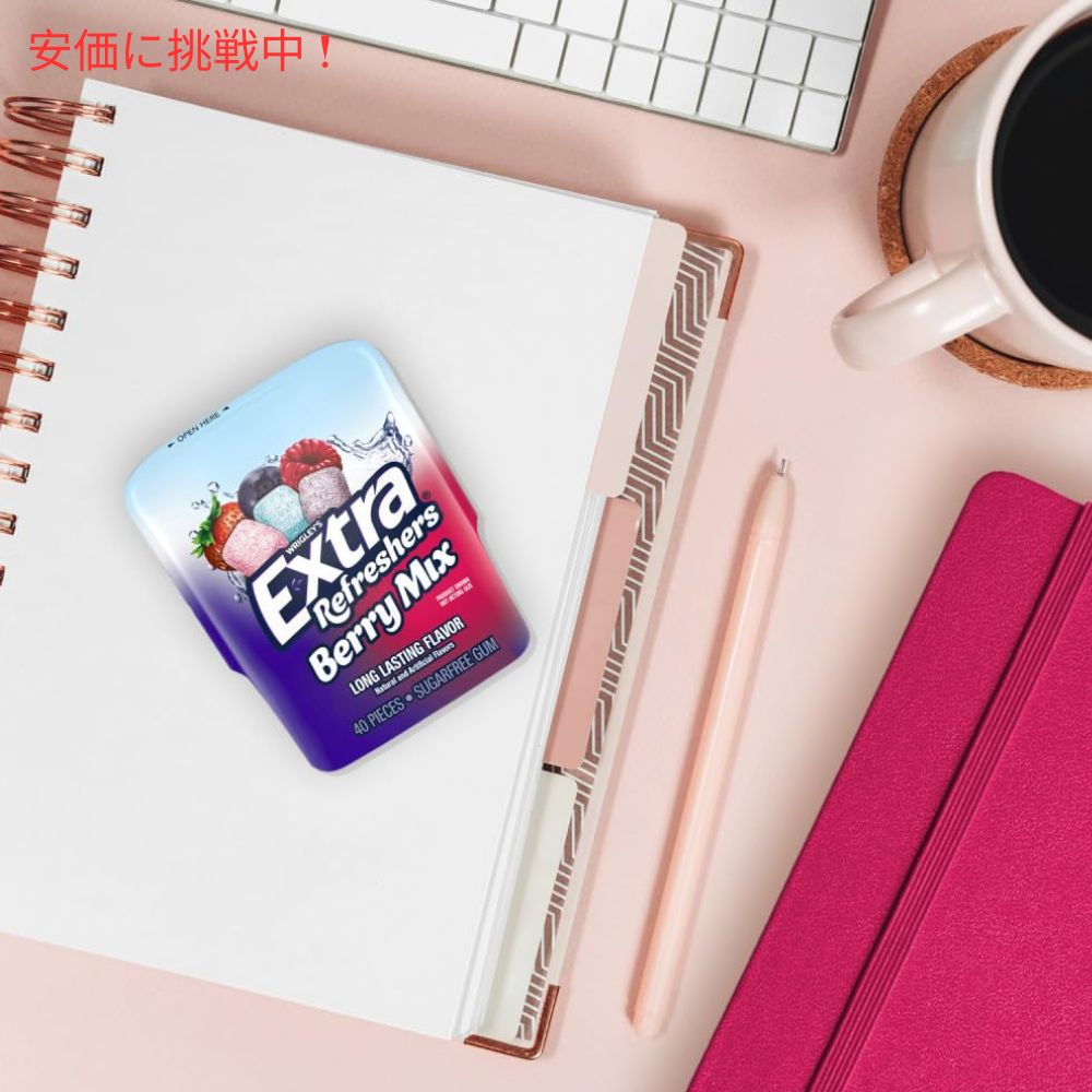 Extra エクストラリフレッシャーズ ベリーミックス チューイング 1個あたり40個入り（6個セット）Refreshers Berry Mix 40pcs/Bottle (6 packs) 3