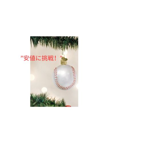 Old World Christmas  クリスマスオーナメント 野球ガラス吹きオーナメント クリスマスツリー用 2